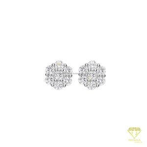 Pendientes de Plata de Ley 925 con Moissanita Brillante y Diseño Floral, Joyería Elegante para Mujer - Product Image 5