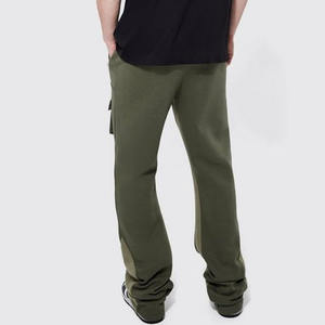 Pantalon homme coupe droite évasée, léger, décontracté, à jambe large, en molleton écologique respirant, double taille, effet délavé - Product Image 2