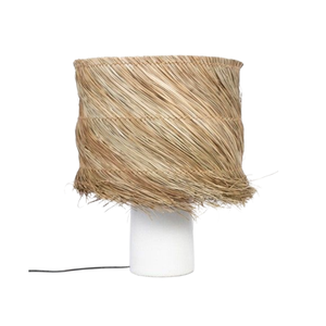 Lampadaire antique en jonc de mer, abat-jour en herbe naturelle tressée, base E26, éclairage LED rustique pour hôtel, salon, chambre à coucher, E27 - Product Image 1