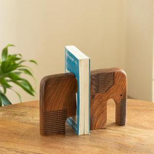 Handmade Wooden Bookends Arched Design <b>Book</b> Holder Pair for Bookshelf Home Office Library Desk and Minimalist Interior <b>Decor</b> - Product Image 2