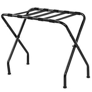 Portable Metal Luggage Rack 680*400*560MM Black Durable Cart for Travel Essentials - Product Image 1