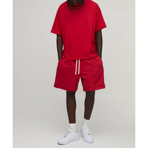 Ensemble T-shirt et short en coton pour homme, coupe ample, vêtements de sport décontractés, 2 pièces, tenue assortie streetwear - Product Image 5