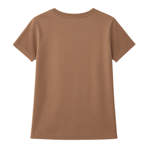 Camiseta de Manga Corta con Cuello en V para Mujer, Color Marrón, 100% Algodón Orgánico, Ecológica, Premium, Suave, Transpirable y de Secado Rápido - Product Image 2