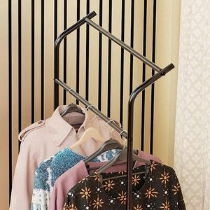 Minimalist <b>Standing</b> Metal <b>Clothing</b> <b>Rack</b> With Height Adjustable Single Tier For Wardrobe Storage - Product Image 2