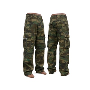 Pantalones Cargo Holgados para Hombre de Alta Calidad al por Mayor, con Efecto Monkey Wash, Bordado de Bigote, Plegables, con Múltiples Bolsillos, Tipo Jeans - Product Image 1