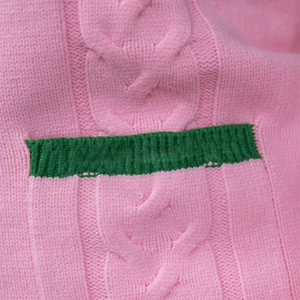 Pink Green V-Neck Knit <b>Cardigan</b> Women's Preppy Style Full Sleeve Button Closure 100% Acrylic <b>Sweater</b> - Product Image 4