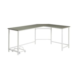 Gray and <b>White</b> L-Shape Rectangular <b>Computer</b> <b>Desk</b> - Product Image 1