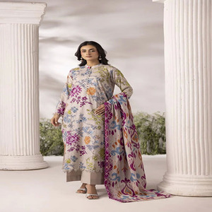 Nouveautés : soldes sur les tenues d'été pakistanaises les plus vendues, robes 3 pièces non cousues, tissu lawn, ensemble été pour femmes. - Product Image 1