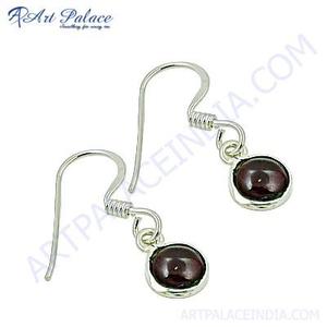Garnet Stud Earrings 925 Silver Bezel Setting Minimalist Unisex Geometric Silver Plated Fine Earrings for <b>Memorial</b> Occasions - Product Image 2