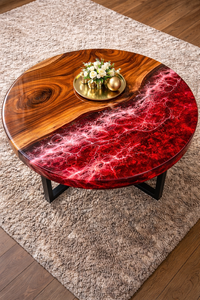 Luxury <b>Epoxy</b> Resin River Coffee <b>Table</b> Handmade Wood and Resin Center <b>Table</b> for Modern Living Room Decor - Product Image 3