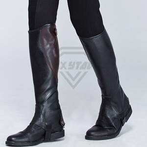 Oxytag Sports Unisex English High Quality Horse Riding <b>Half</b> <b>Chaps</b> Genuine Leather Zipper Closure High Waist Equestrian Sets - Product Image 5