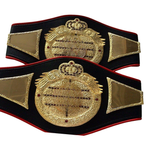 เข็มขัดแชมป์คู่แบบกำหนดเองพร้อมมงกุฎทองคำและตราสัญลักษณ์ปีกนก เข็มขัดแชมป์มวยปล้ำ รุ่นสะสมคุณภาพสูง - Product Image 2
