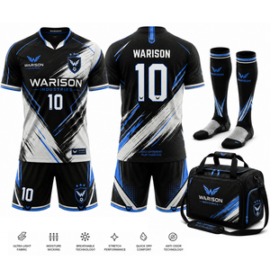Unisex Breathable Football Uniform Set Plus Size Football Training Jersey Short Socks And Bag Set With Custom Name And Number - Product Image 5