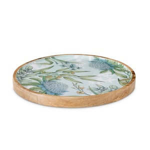 Plato de servir duradero de esmalte de Color ecológico de madera botánica, bandeja para aperitivos, Decoración de cocina, regalo de inauguración de la casa - Product Image 1