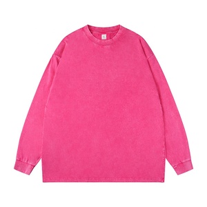 เสื้อยืดคอกลมแขนยาวทรงโอเวอร์ไซส์สำหรับผู้ชาย ผ้าฝ้าย 100% หนา 270 กรัม ขายส่ง ทรงหลวม ไหล่ตก ปลายแขนแบบริบ - Product Image 6