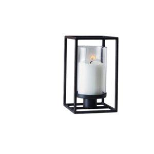 Geometric <b>Brass</b> Candle <b>Lantern</b> with Clear Glass Panels Heat Resistant Home Decoration Metal Glass Votives Candle Holder - Product Image 2