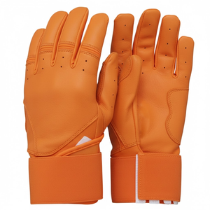 Guantes de Bateo de Cuero Blanco KATBROS INDUSTRIES, Unisex, para Adultos, Ligeros, Acolchados, con Cierre de Velcro, Tejido Derecho - Product Image 1