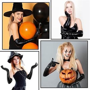 50cm <b>Long</b> Over Elbow Women Sheepskin Leather <b>Gloves</b> – Winter Warm Touchscreen Arm <b>Gloves</b> - Product Image 6