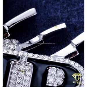 Luxury Moissanite <b>Custom</b> <b>Name</b> Pendant Cuban Link <b>Necklace</b> Iced 925 Silver Gold Plated Hip Hop Jewelry GIA Certified for Men - Product Image 6