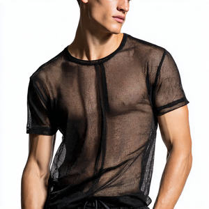 Camisetas de malla transparente OEM para hombre, ropa de playa, cuello redondo, camisetas transparentes para nadar, camiseta de malla transparente para hombre - Product Image 6