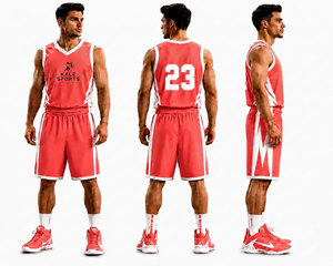 Uniforme de Baloncesto Personalizado al Por Mayor, Nuevo Diseño Impreso, Sublimado, Sin Mangas, 100% Poliéster, Transpirable y Ecológico - Product Image 1