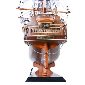T012 - Maqueta de Barco de Madera USS Constitution con Casco Pintado e Incrustaciones, con Soporte de Exhibición, Decoración Náutica Hecha a Mano para el Hogar, 95Lx29Wx77H Cm - Product Image 5