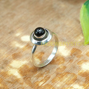 Anillo de Ónix Negro, Anillo de Plata de Ley 925, Anillo de Piedra Negra, Anillo Hecho a Mano, Joyería de Ónix Negro, Regalo de Navidad, Regalo de Cumpleaños para Mujer - Product Image 6