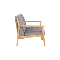 Sofá Premium de 3 Plazas con Patas de Madera Maciza, Tapicería de Tela, Relleno de Espuma, Respaldo Acolchado y Brazos Curvos - Diseño Contemporáneo para Salas de Estar