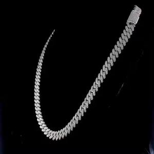 Round Shape Mossanite Diamond Cuban Link <b>Chain</b> Iced Out With Silver Hip Hop Cuban <b>Chains</b> for Men <b>Fashion</b> Necklaces India - Product Image 2
