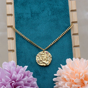 Collar con Colgante del Zodiaco Leo de Plata de Ley 925 Bañado en Oro, con Dije de Moneda Estrella y Circonitas de Colores, Joyería al por Mayor - Product Image 6