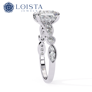 Bague solitaire en or massif avec diamant de laboratoire taille princesse, certifiée IGI, pour mariage de luxe - Product Image 3