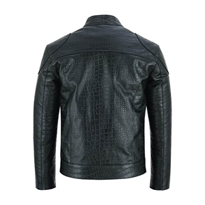 Chaqueta de Cuero Bomber de Invierno para Hombre, la Más Vendida, Reversible, Color Personalizado, Cuello Alto, Piel de Oveja Grabada, Fabricación OEM - Product Image 3