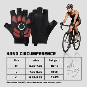 Sports Gloves Outdoor Mountain Biking <b>Half</b> Finger Anti <b>Slip</b> Gloves, Reinforced Palm Fitness Riding Gloves Touch Screen - Product Image 3