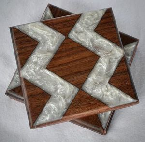 Modern <b>Ceramic</b> <b>Coasters</b> Square Black White Gold Geometric Design Non-Slip Mats & Pads - Product Image 6