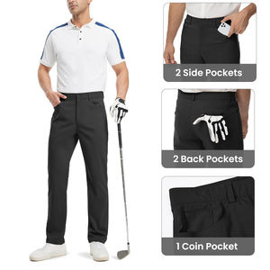 กางเกงกอล์ฟไซส์ปกติสำหรับผู้ชาย มีกระเป๋าข้าง ทรงตรง สไตล์ลำลอง สินค้าคุณภาพดี สวมใส่ง่าย รับสกรีนโลโก้และพิมพ์ลาย - Product Image 3