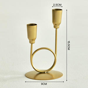 Nouveau produit, chandelier en métal en forme de U à double tête, couleur or, porte-bougie de table, ornement décoratif simple et luxueux - Product Image 5