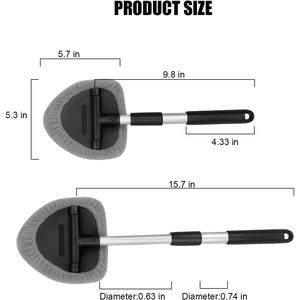 Lavavetri per Auto con Manico Estensibile e 3 Panni in Microfibra Lavabili e Riutilizzabili, Strumento per la Pulizia del Parabrezza per Auto Australiane - Product Image 5
