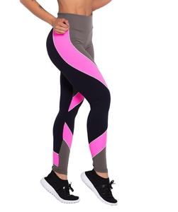 Leggings de yoga élégants à taille mi-haute avec design de couture, fermeture élastique, en Spandex/Polyester, antibactériens, séchage rapide, anti-transpiration - Product Image 4