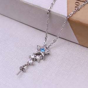 S925 Silver Pentagram Chain & Earnail <b>Set</b> DIY 7-13 Hair <b>Pearl</b> Empty Support Women's Fine <b>Jewelry</b> Accessories Tide 2813 - Product Image 4