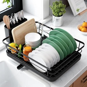 White Metal <b>Plate</b> Rack Standing Pot Lid Dish <b>Organizer</b> Rack for Cabinet Kitchen Storage Holder Silver Plated Metal Wire Rack - Product Image 6