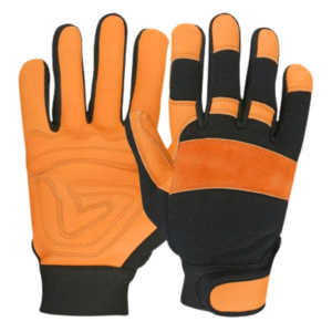 Gants mécaniques en cuir de vachette grainé renforcé de qualité supérieure, protection des mains pour la sécurité industrielle, résistants à la chaleur pour la construction - Product Image 2