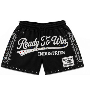 ชุดเซ็ตฮู้ดดี้พร้อมส่งจาก Ready To Win Industries สีดำ พิมพ์ลายกลิตเตอร์ประดับเพชร สไตล์สตรีทแวร์ แขนยาว ซิปด้านหน้า กางเกงขาสั้นทรงปกติ - Product Image 5