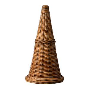 Decoración Navideña de Ratán de Primera Calidad, Figura de Árbol de Cono Tejida Natural con Base para Decoración del Hogar - Product Image 2