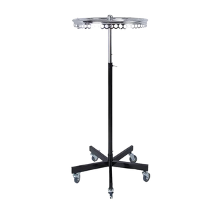 Porte-vêtements rotatif à 2 niveaux en métal robuste avec roulettes - Product Image 3