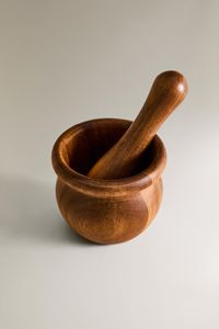 Ensemble mortier et pilon en bois compact, design portable, idéal pour la cuisine à domicile, les restaurants et la cuisson en extérieur - Product Image 2
