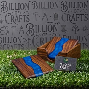 Modern Wood <b>Resin</b> Drink Coasters Decorative Round <b>Table</b> Mats <b>Epoxy</b> Coaster Set for Home Restaurant Hotel - Product Image 5