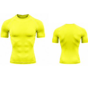 T-shirt de compression pour homme, respirant, séchage rapide, extensible, pour le sport, la gym, l'entraînement, la course, couche de base, personnalisable OEM - Product Image 1
