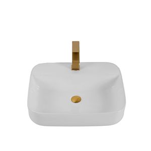 Bothwa Home White Finish rettangolare in ceramica lavabo coppe certificate da bagno - Product Image 2