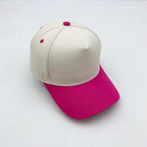 Two Tone <b>Frame</b> 6-Panel <b>Canvas</b> Baseball Cap Hand Embroidery Logo Structured 100% Cotton Curved Brim Vintage Baseball Metal Buckle - Product Image 4