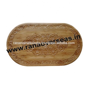 Hot Selling Handmade Wooden <b>Centre</b> <b>Table</b> With Carved Design for Home and Hotel in Oval Shaped - Product Image 1
